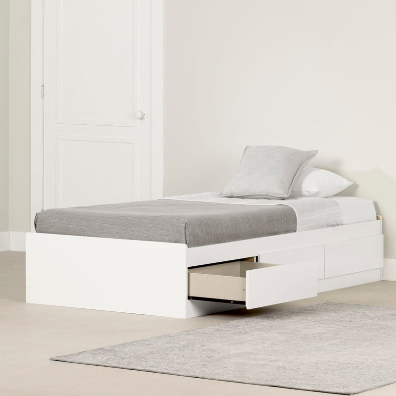 Mates Bed with 3 Drawers Simple 39'' Tiara Pure White 3650212